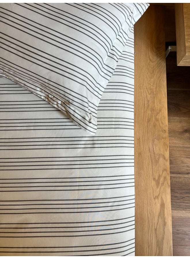 ب كومفورت  طقم ملاية مشجر أستك قطن تصميم (جراي ريبد) - Image 1